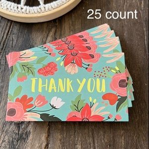 📦3/$20 - 25 Thank You cards for orders - blue floral
